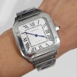 Silver Medium Size Women's Men's Autometic Movement Watch Gift 