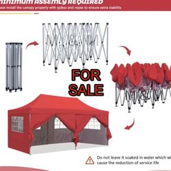 10x20 Pop Up Tent with Sidewalls, Waterproof Commercial Canopy Ez Outdoor Instant Gazebo UV Protection 50+ Event Shelter, Garden Tents for Parties 