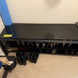 Black tempered glass tv stand 