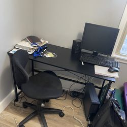 Desk ,Chair  and Computer 