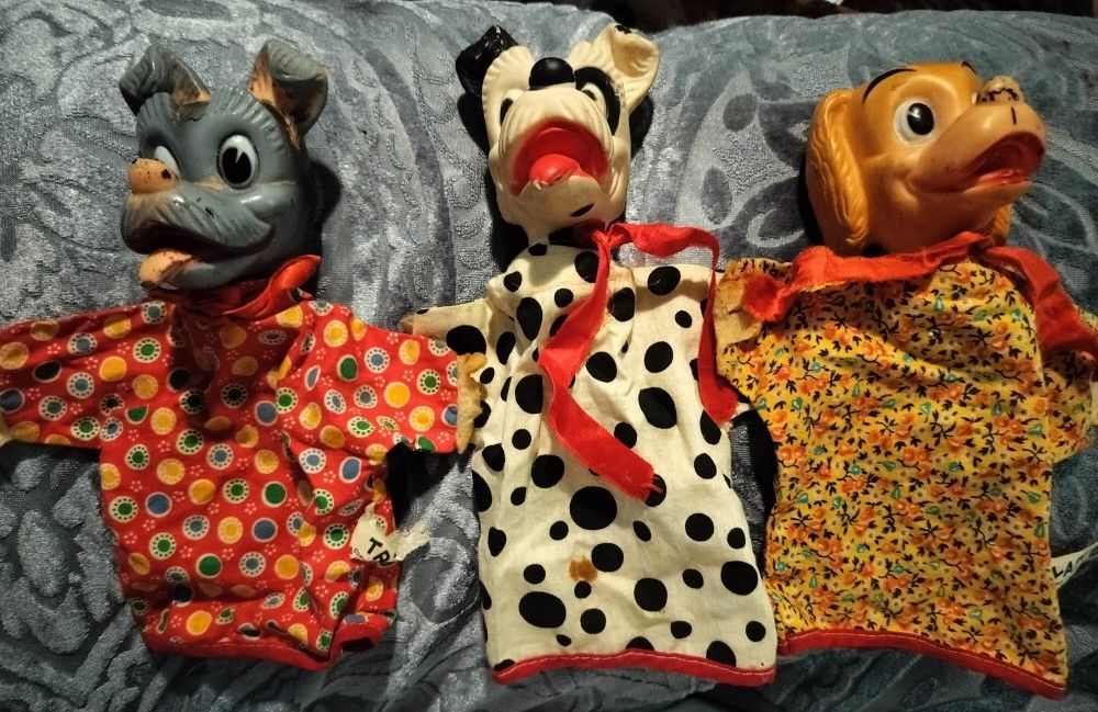 1950's Walt Disney 9"  Hand Puppets
