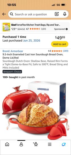 Armorbear 9.5-Inch Enameled Cast Iron Bread Oven