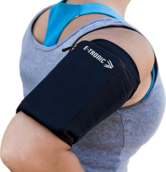 E Tronic Edge Phone Holder for Running, Cell Phone Arm Bands with Reflective Logo