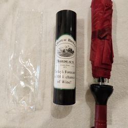 New Birsppy Wine Bottle Shaped Foldable Umbrella, Burgundy