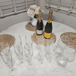 Champagne Flutes And Wine Glasses 