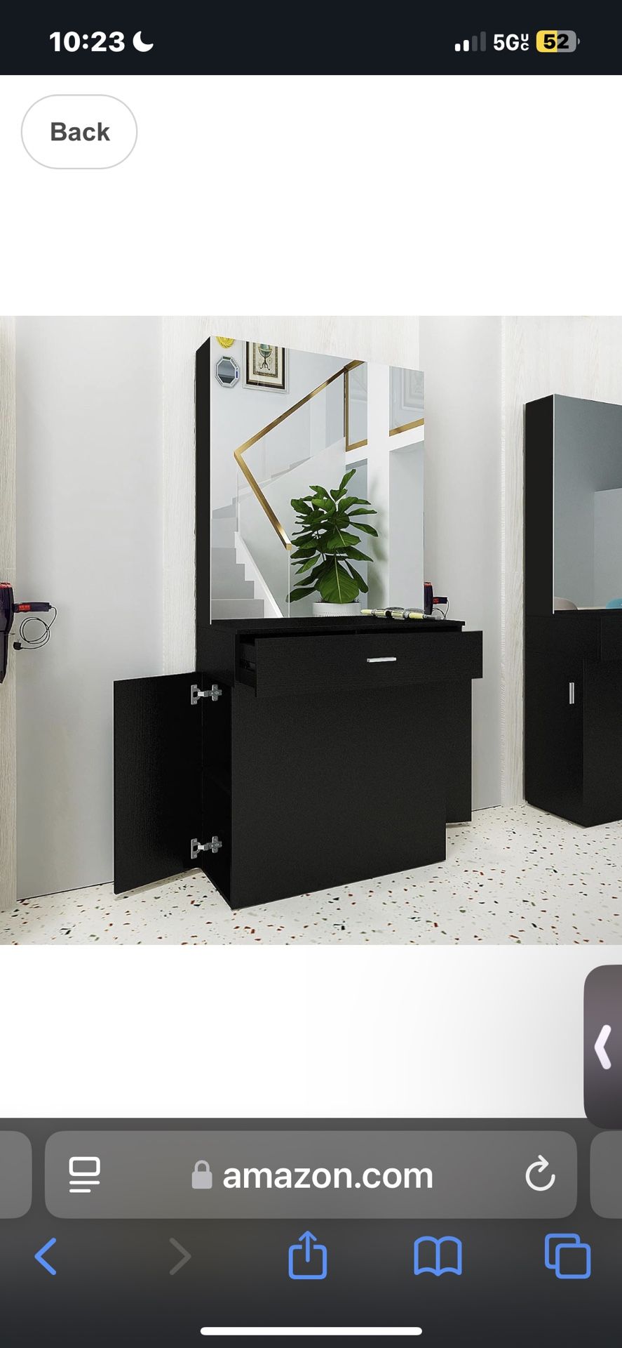 Salon Vanity With Mirror And Drawers