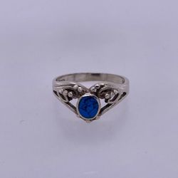 925 Sterling Silver Ring With Blue Stone