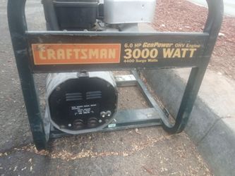 Craftsman 3000 watts 6.0 horse power 4400 surge watts