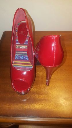 Red Patton Leather Heels sz 8 1/2