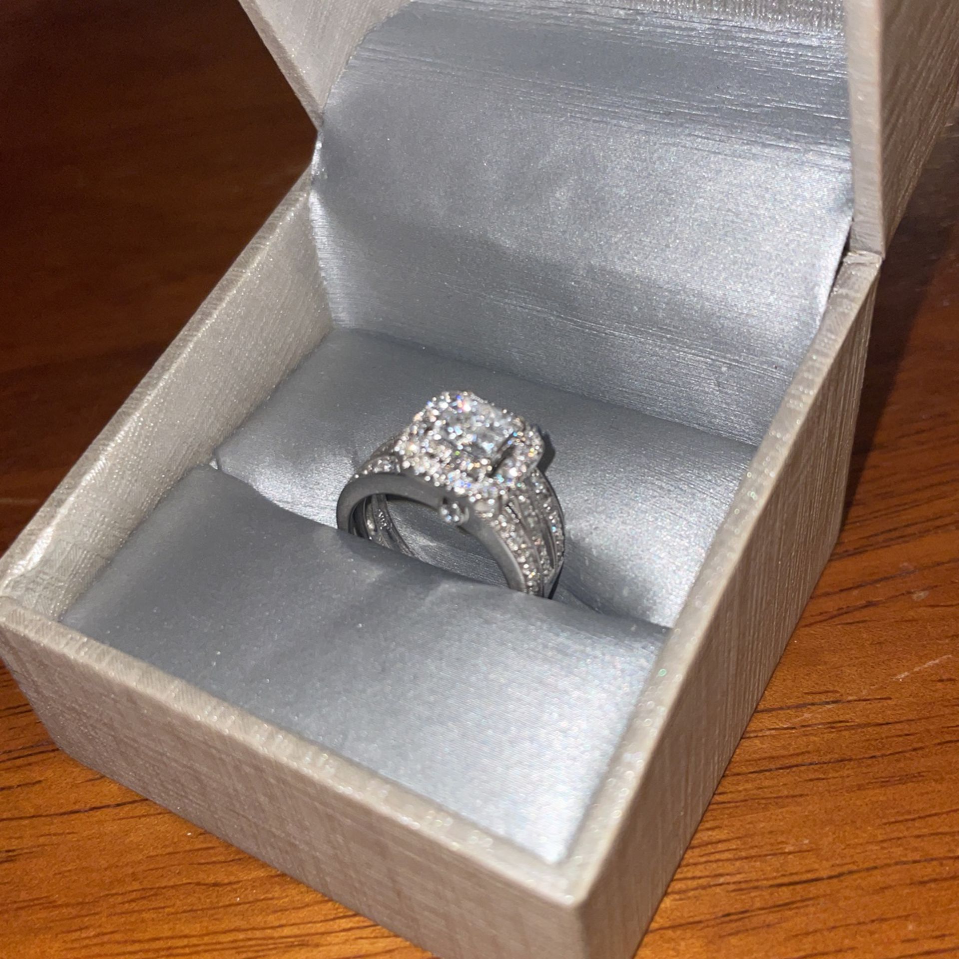 Engagement Ring and Diamond Band Size 9