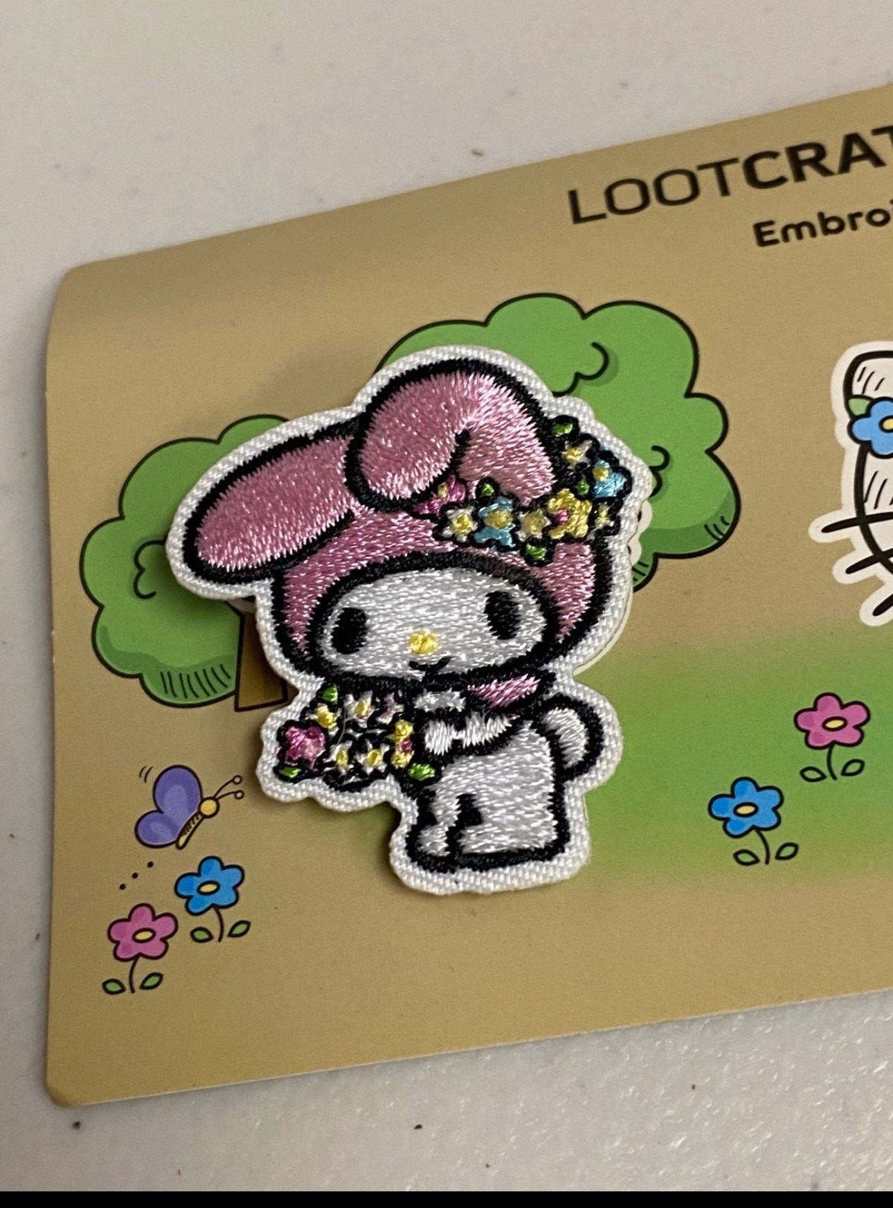 Hello Kitty My Melody Shape Embroidered Brooch Pin