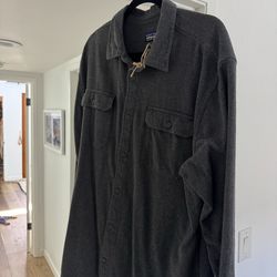 Patagonia organic cotton gray flannel over shirt