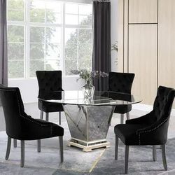 Mirrored Pedestal Table