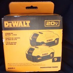 DeWalt 20V 5ah 2pack Batteries  BRAND NEW UNOPENED BOX