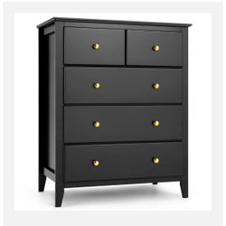  5 Drawer Dresser, Tall Chest of Drawers Closet Organizers and Storage 