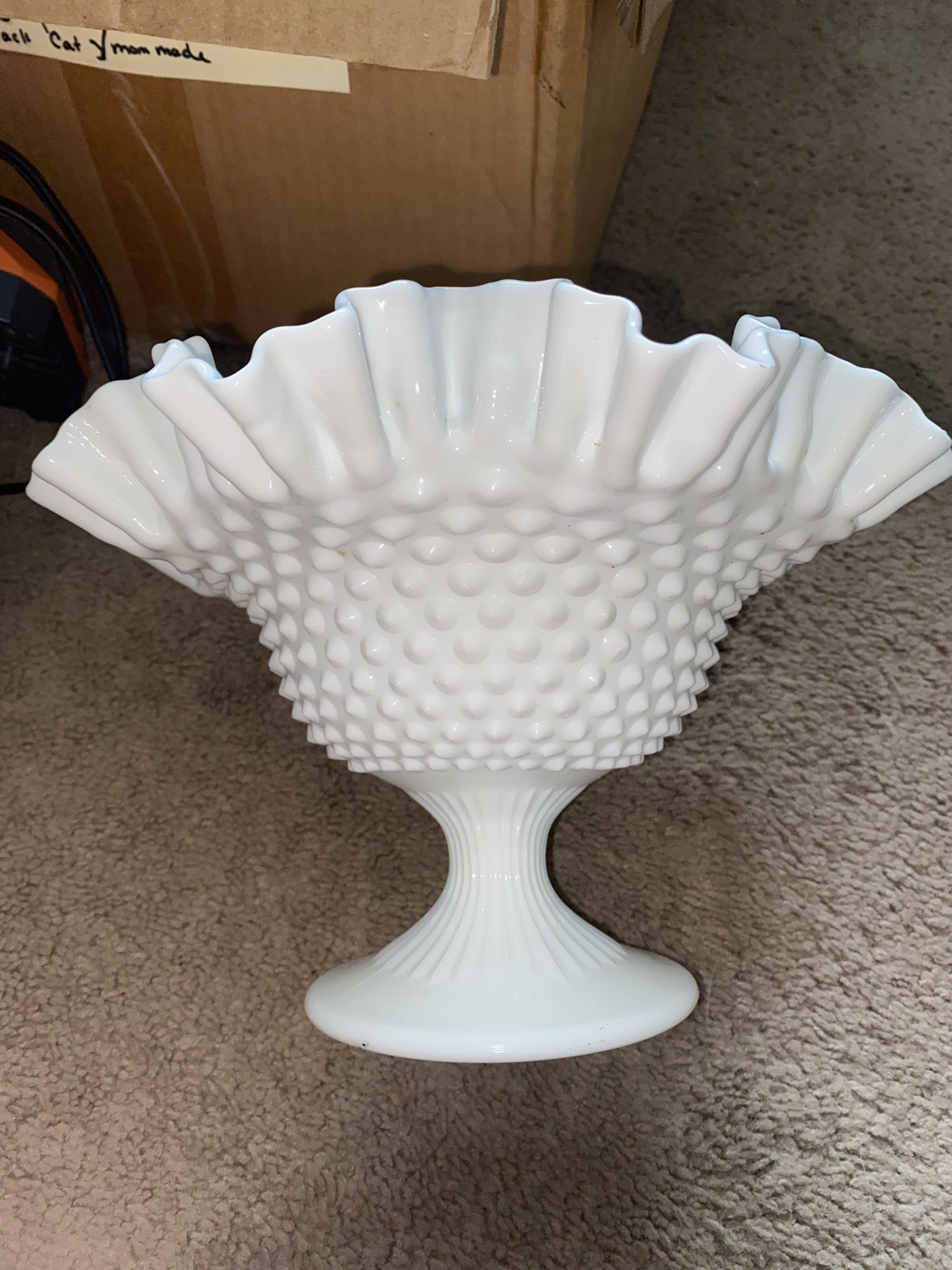 Vintage Hobnail Fan Style Vase