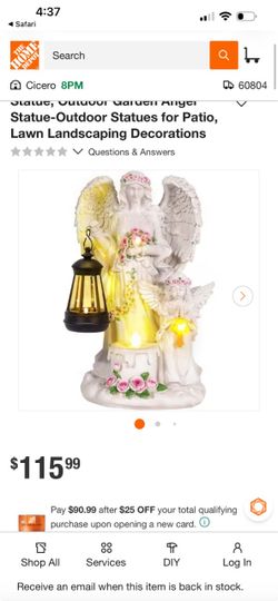 Outdoor Garden Angel Statue with Lantern