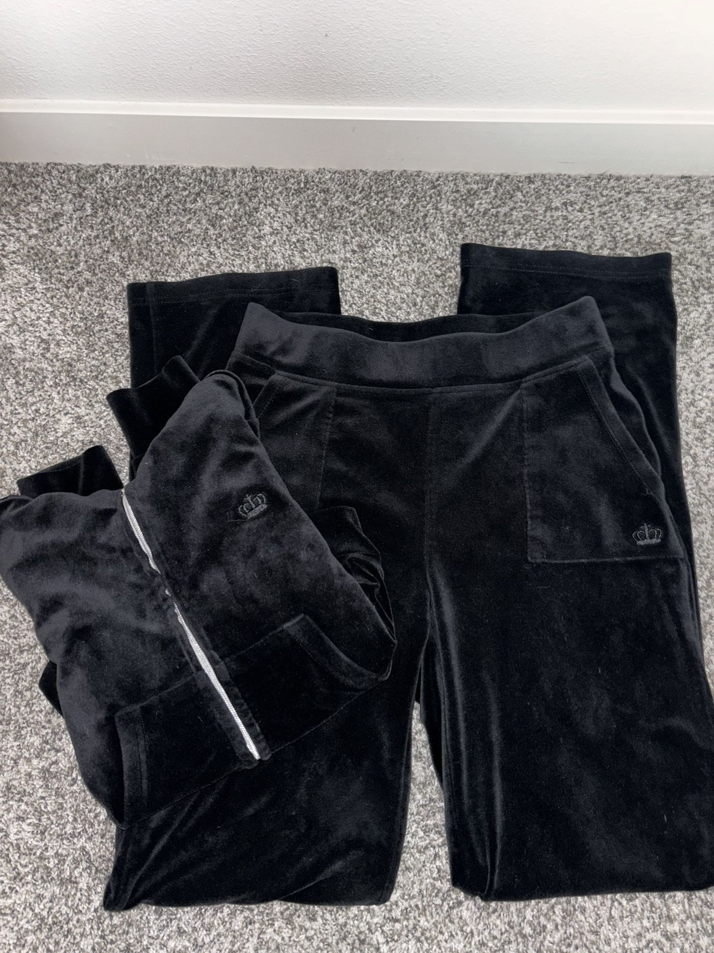 Juicy Black Velour Set By Juicy Couture
