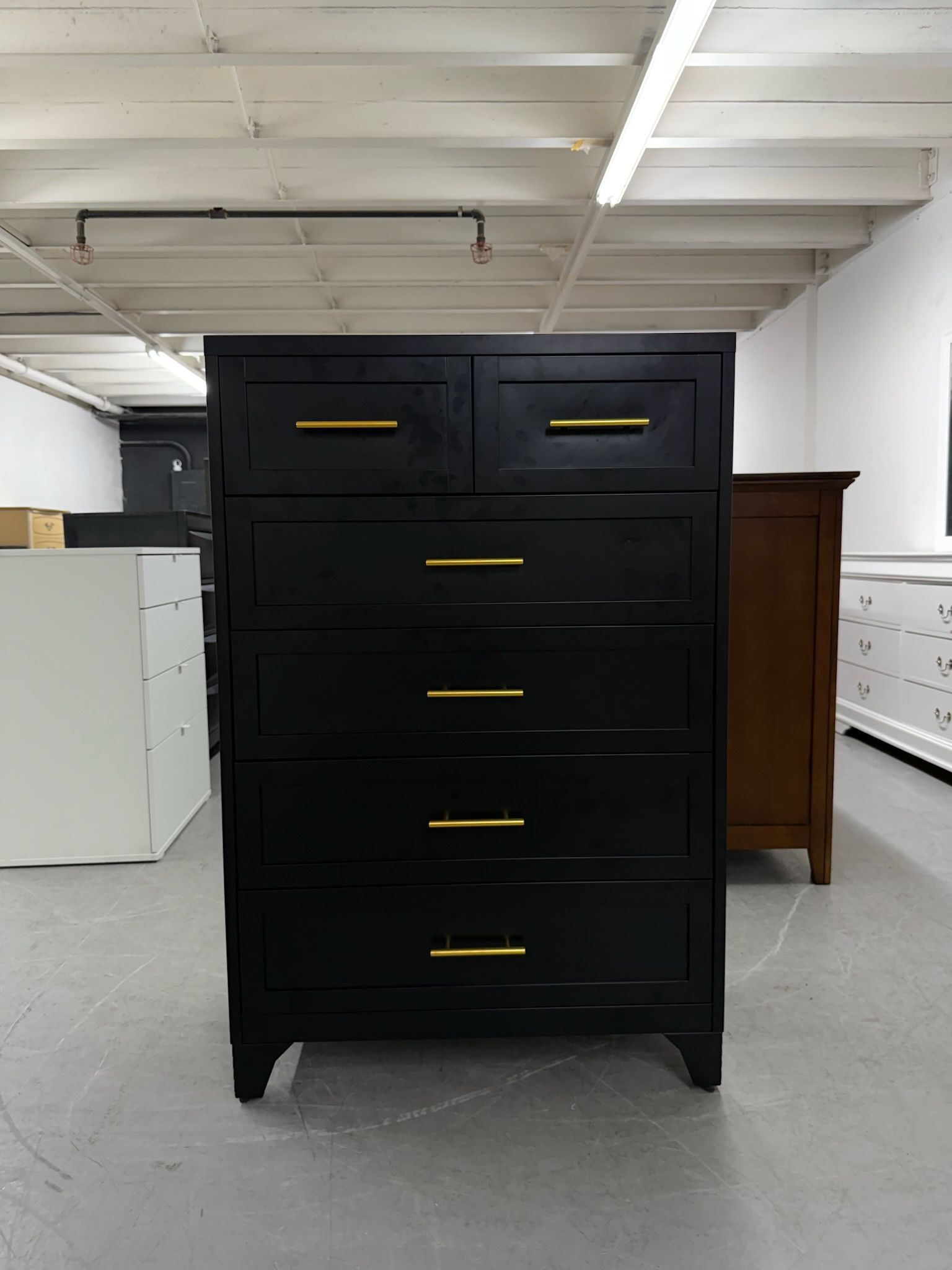 Black Metal 6 Drawer Dresser (Not a Wood Dresser)