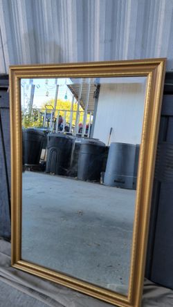 Large Glass Mirror Gold Frame