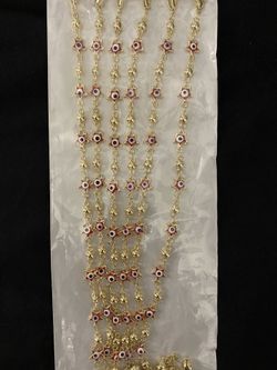 14K Plated Red Evil Eye Anklet Thumbnail
