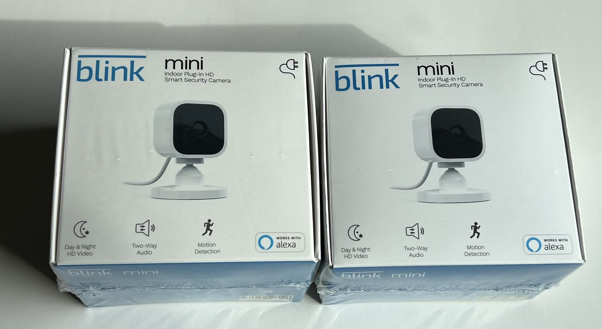 BLINK Mini Indoor Wired 1080p Wi-Fi Security Camera in White