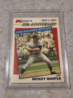 1987 Topps Kmart Mickey Mantle baseball card.