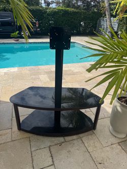 Black Glass TV Stand with Mount