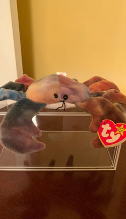 Claude the tie-dyed crab beanie baby