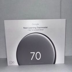 Google - Nest Learning Thermostat (4th gen) with Nest Temperature Sensor (2nd gen) - Polished Obsidian