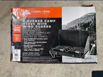 OZARK TRAIL 2-Burner 20,000 BTU Sturdy Propane Camp Stove with Four (4) - 16oz Propane Tanks