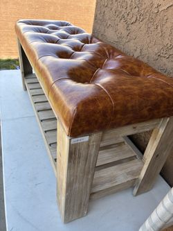 Faux Leather Bench