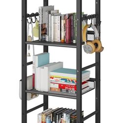 New 4 Tier Bookshelf, Freestanding Bookcase for Living Room, Bedroom, Home Office, Multi-Functional Storage Rack Organizer, Display Rack with Metal Fr
