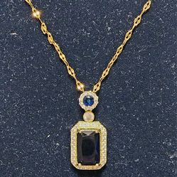 Blue Sapphire Necklace & Pendant