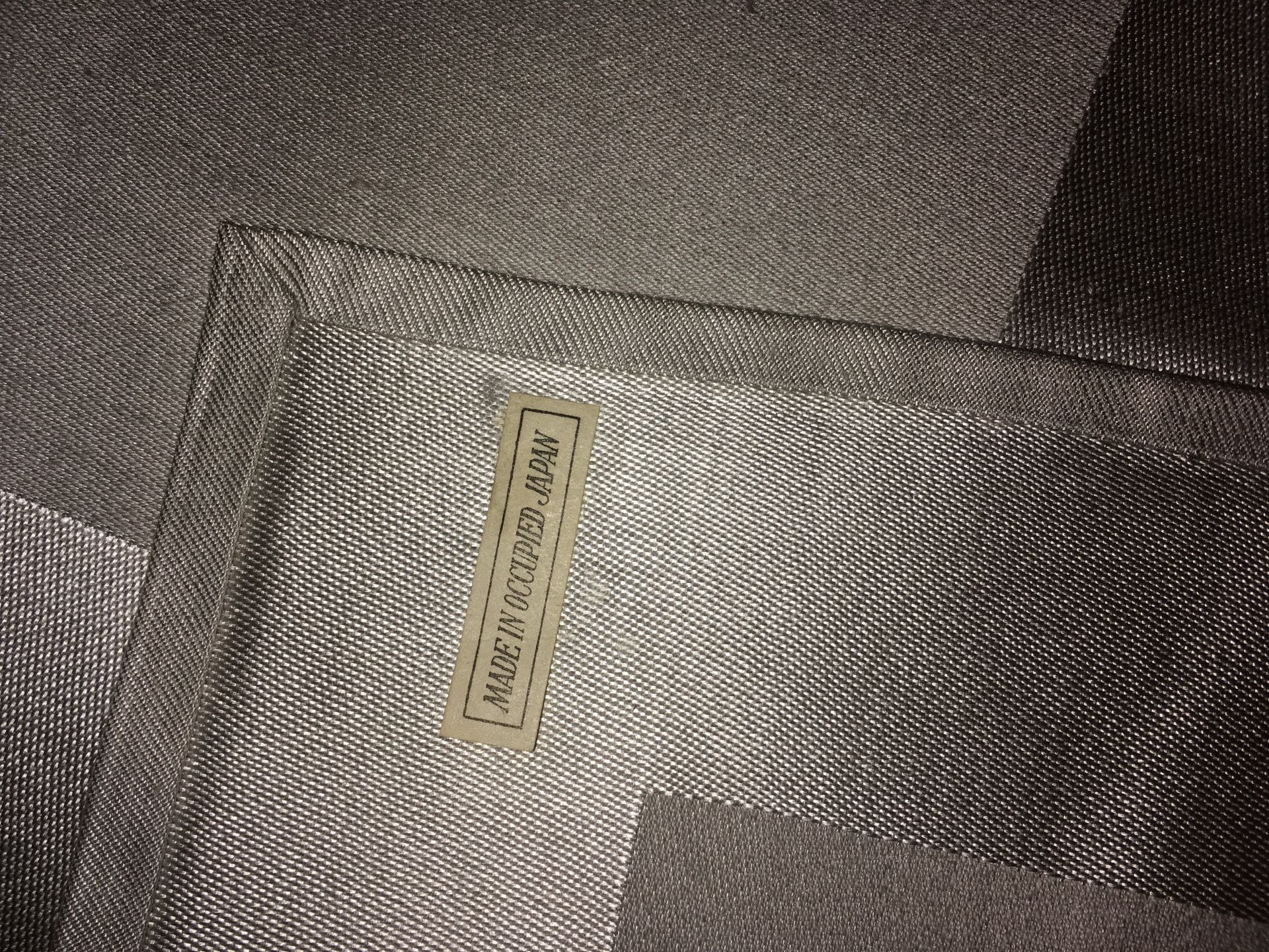 Vintage 12 place setting Raw Silk Table Cloth with 12 Napkins From Occupied Japan - 80 Years Old