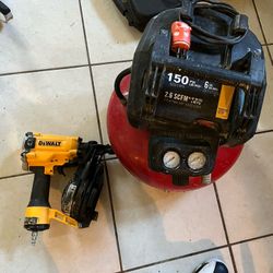 Dewalt Nailgun And Compressor 
