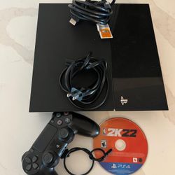 PS4 with cables, HDMI, and 1 Controller And NBA  2K22 Game
