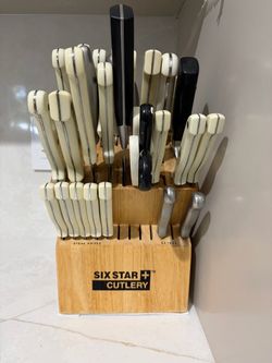 wooden knife block slot only by Six Star + Cutlery. No knives included