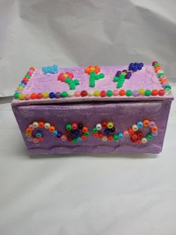 A box for girls decorated with beads