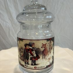 Bethany Lowe Vintage Image Christmas Glass Apothecary Jar Candy Jar 