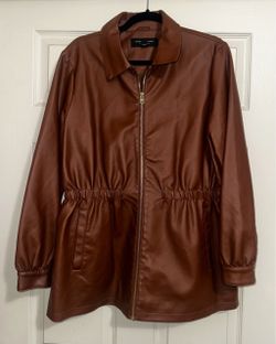 Brown leather jacket