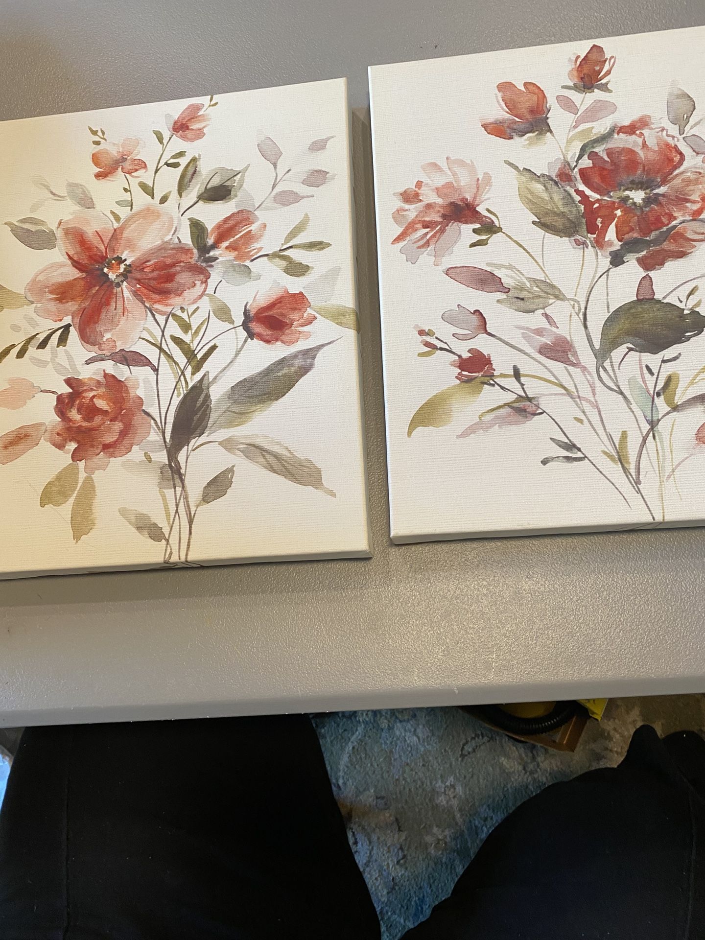 Pair of Floral Canvas Pictures