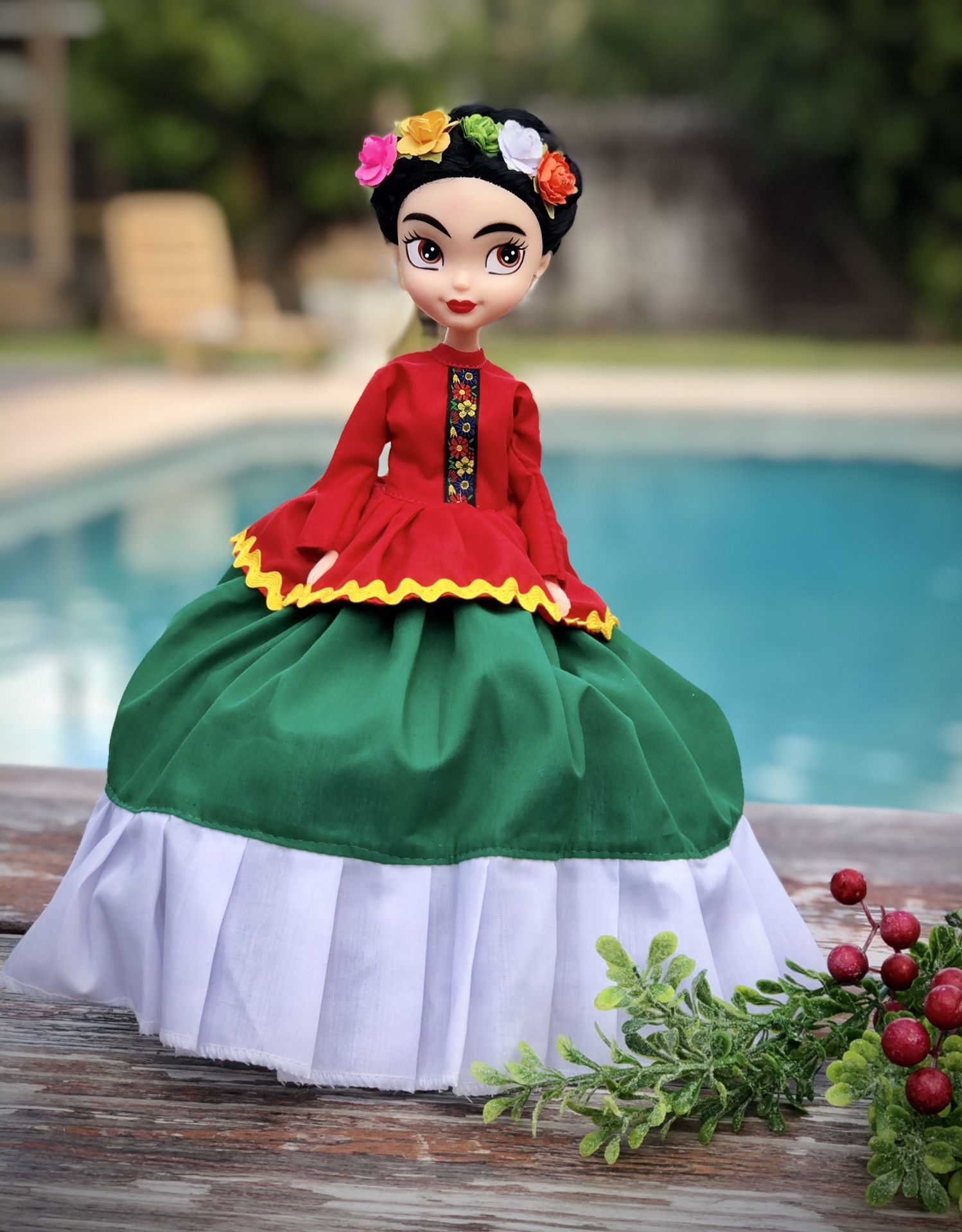 Frida Kahlo Artesanal Doll 13” Tall