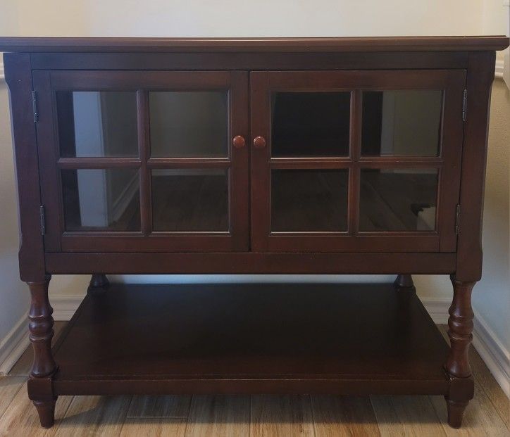 Wooden Cabinet with Glass Doors (Accent Cabinet, Entertainment Center, Buffet/server)