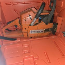 Husqavarna Chain Saw With Brand New Case Very Dependablr