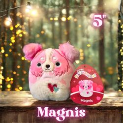 NWT Squishmallows Magnis The Dog Valentine's Day Edition 5"