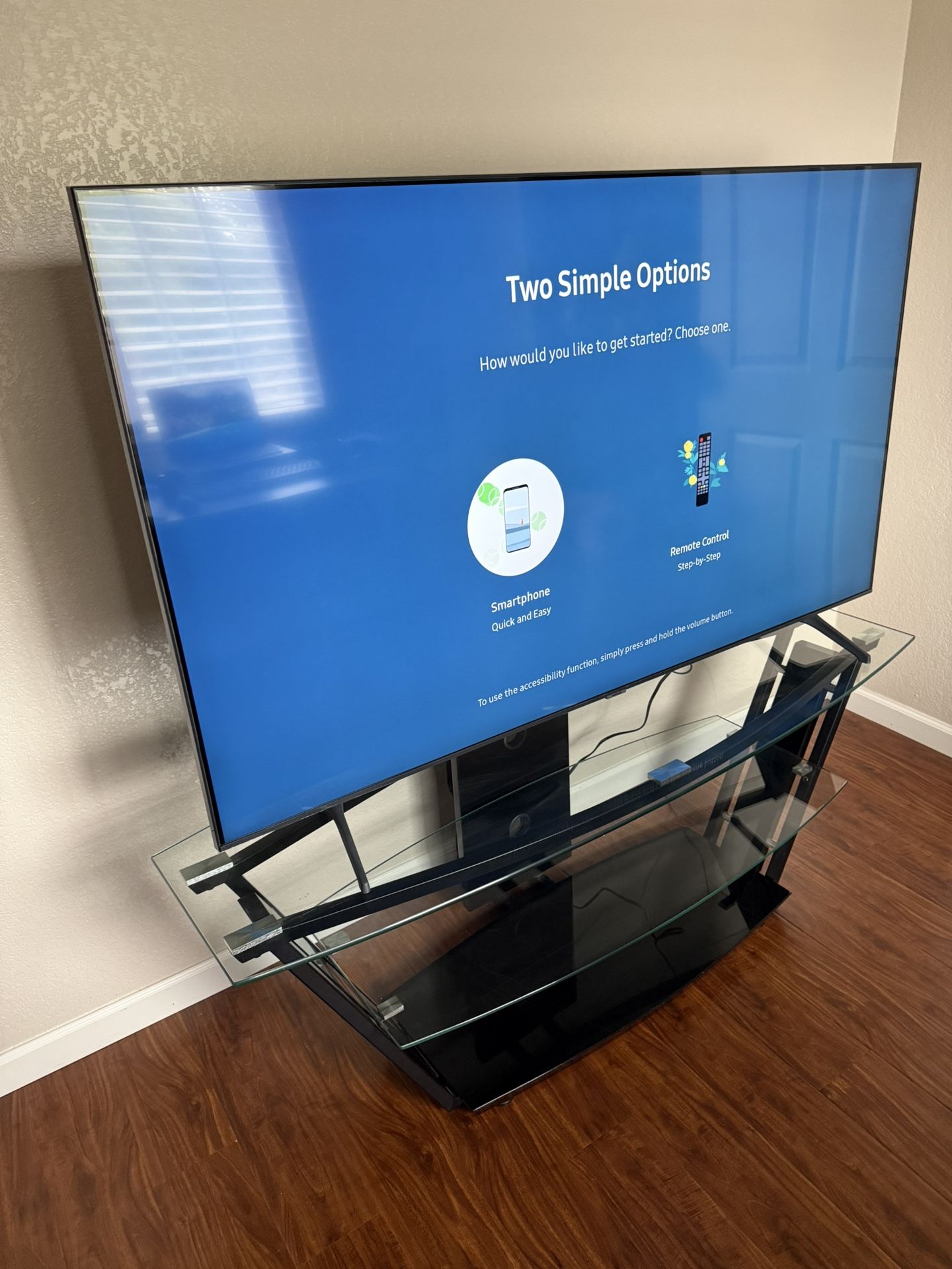 Samsung 65” 4K UHD Smart TV (Brand New) + Optional Glass Stand
