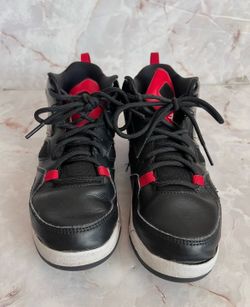 Jordan Flight Club '91 Little Kids' Shoes Black/White-University Red Sneakers 1Y Flaw