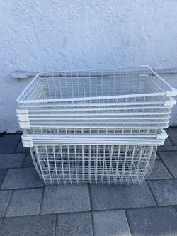 Metal Organizer White Basket