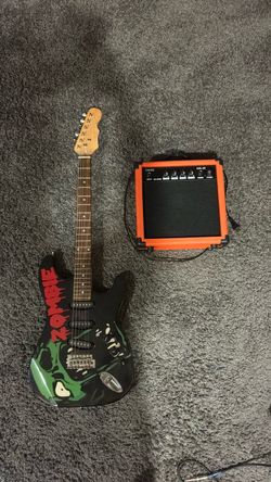 Zombie Graphic Electric Guitar with Mini Amp